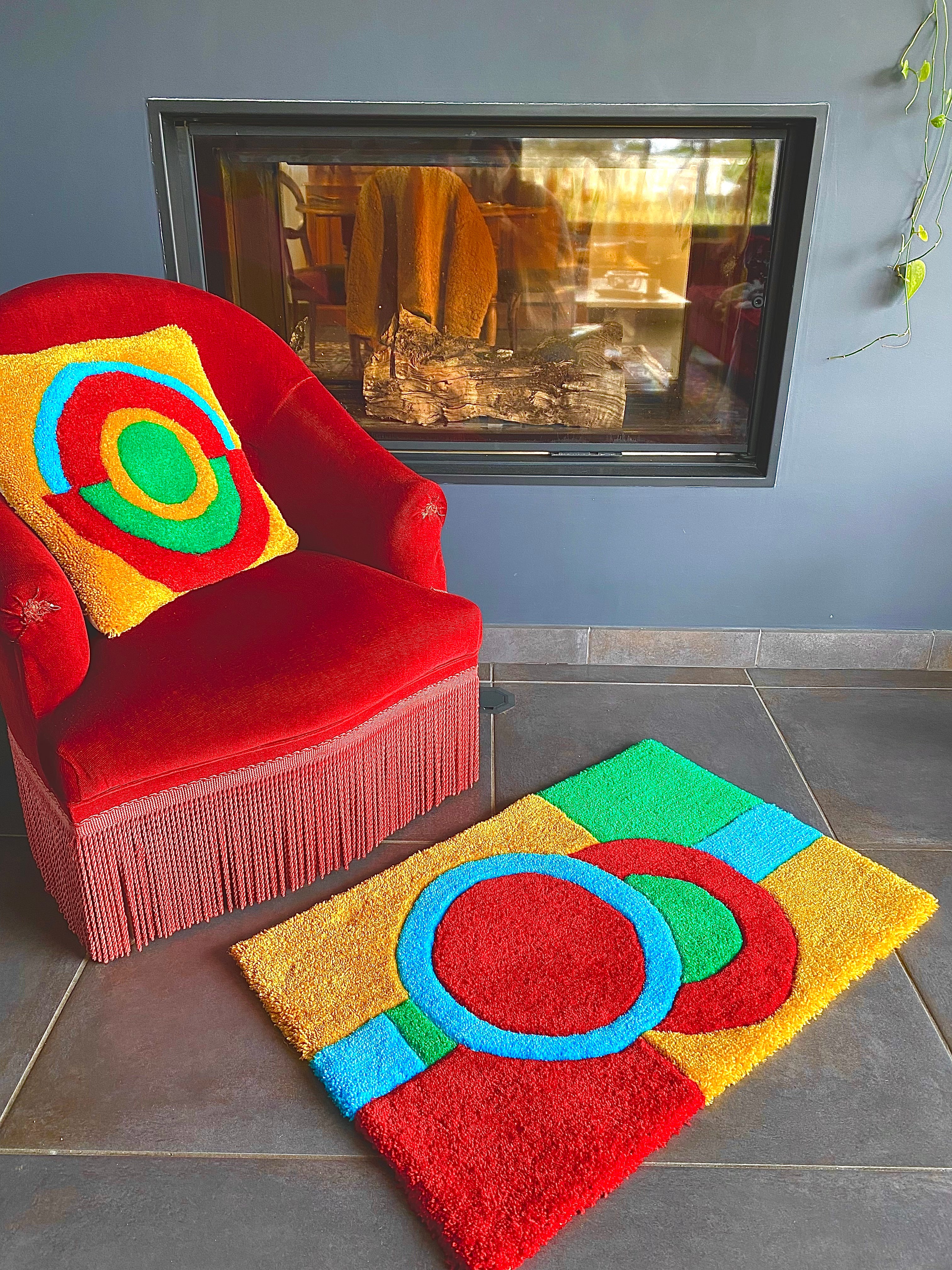 Circles and rectangles rug